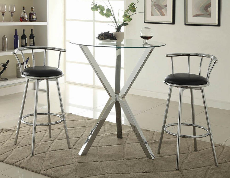 Contemporary Chrome Bar-Height Table