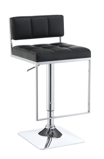 Contemporary Black Adjustable Bar Stool