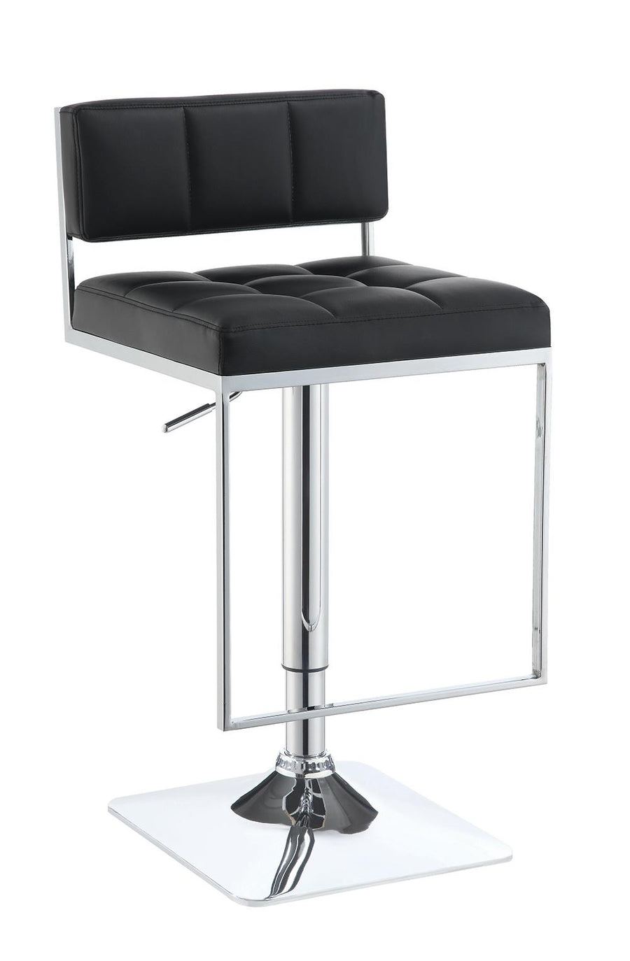 Contemporary Black Adjustable Bar Stool