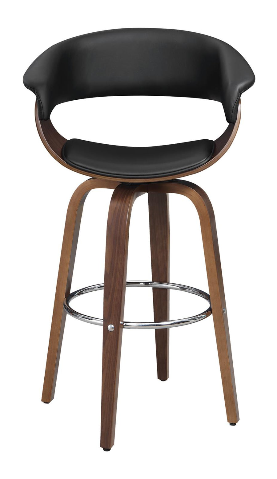 Contemporary Walnut and Black Bar Stool