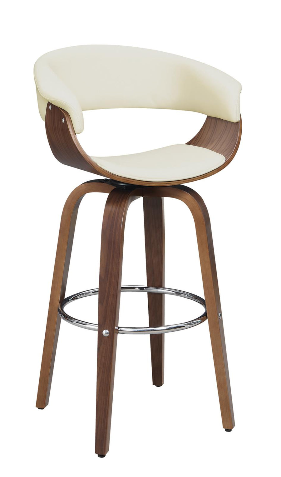 Contemporary Walnut and Cream Bar Stool