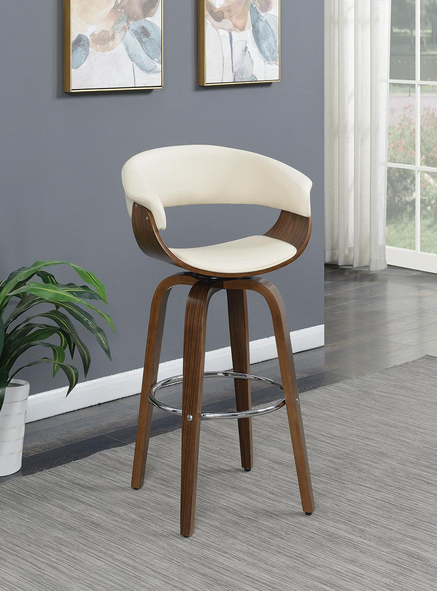 Contemporary Walnut and Cream Bar Stool