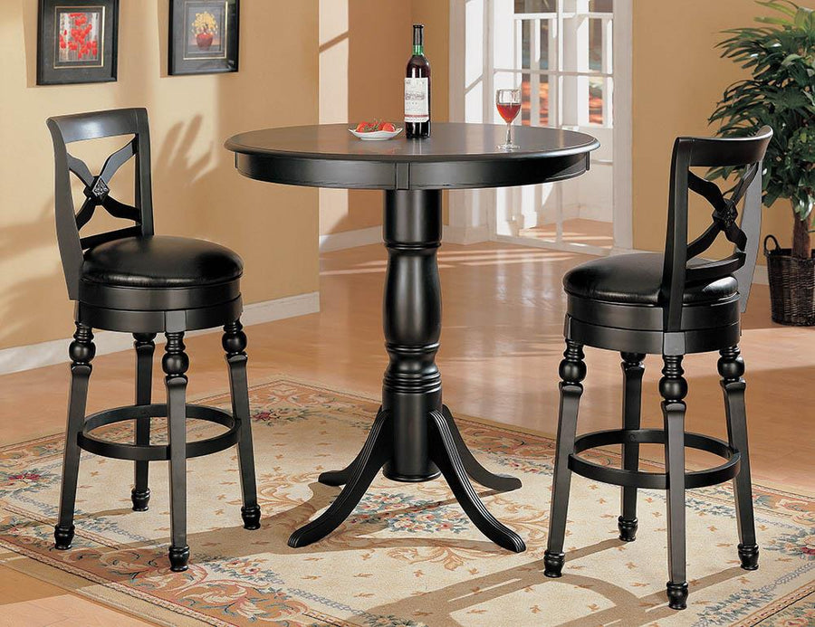 Traditional Black Swivel Bar Stool