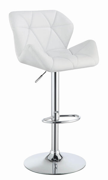 Contemporary White Adjustable Bar Stool