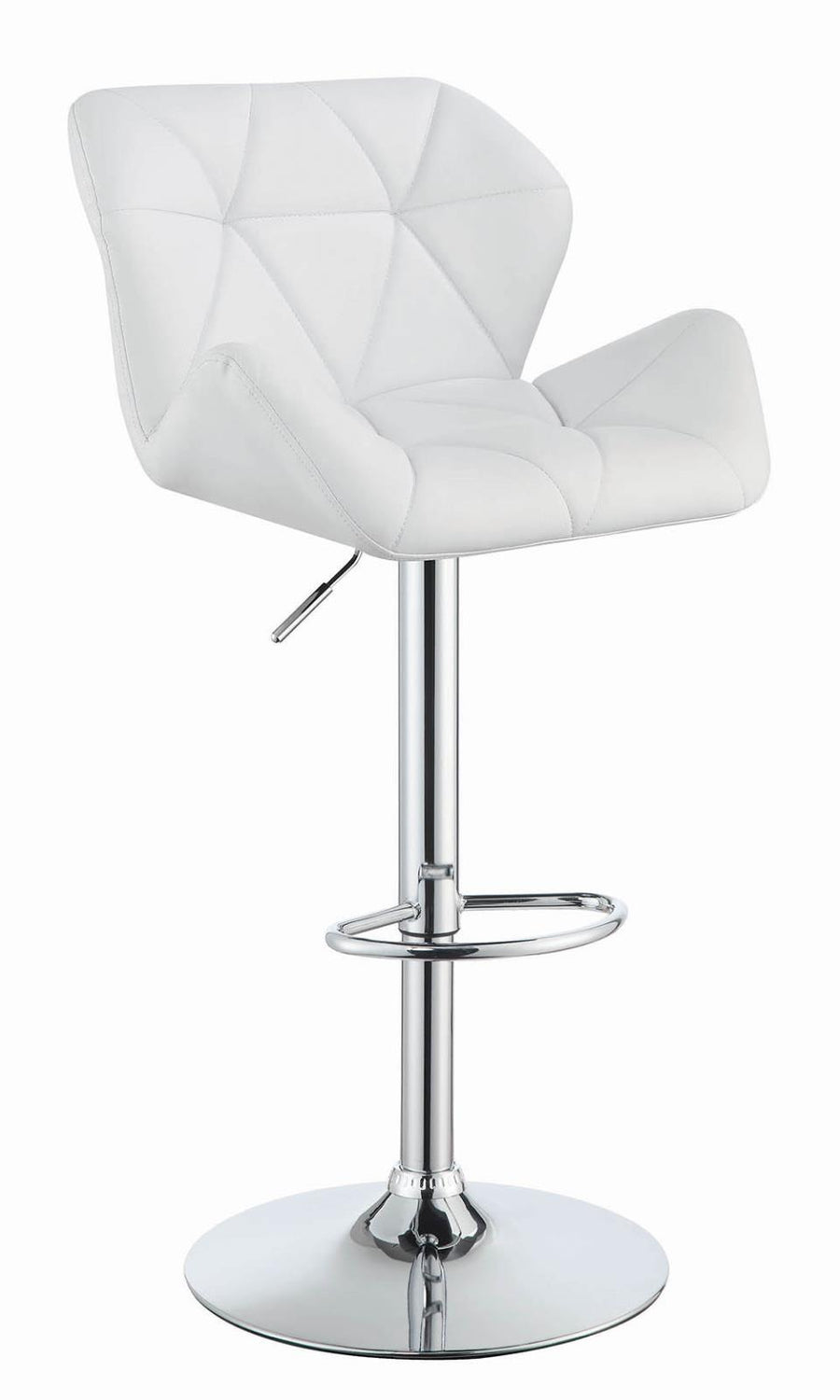 Contemporary White Adjustable Bar Stool