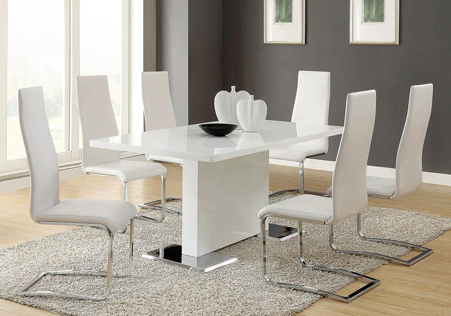 Contemporary White and Chrome Dining Chair