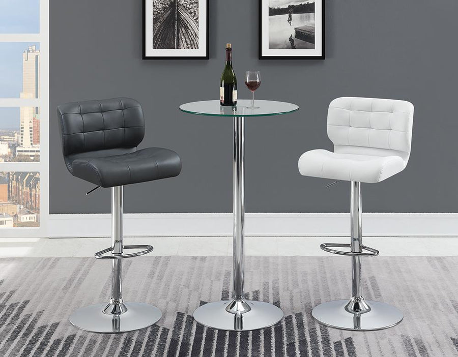 Contemporary White and Chrome Upholstered Bar Stool