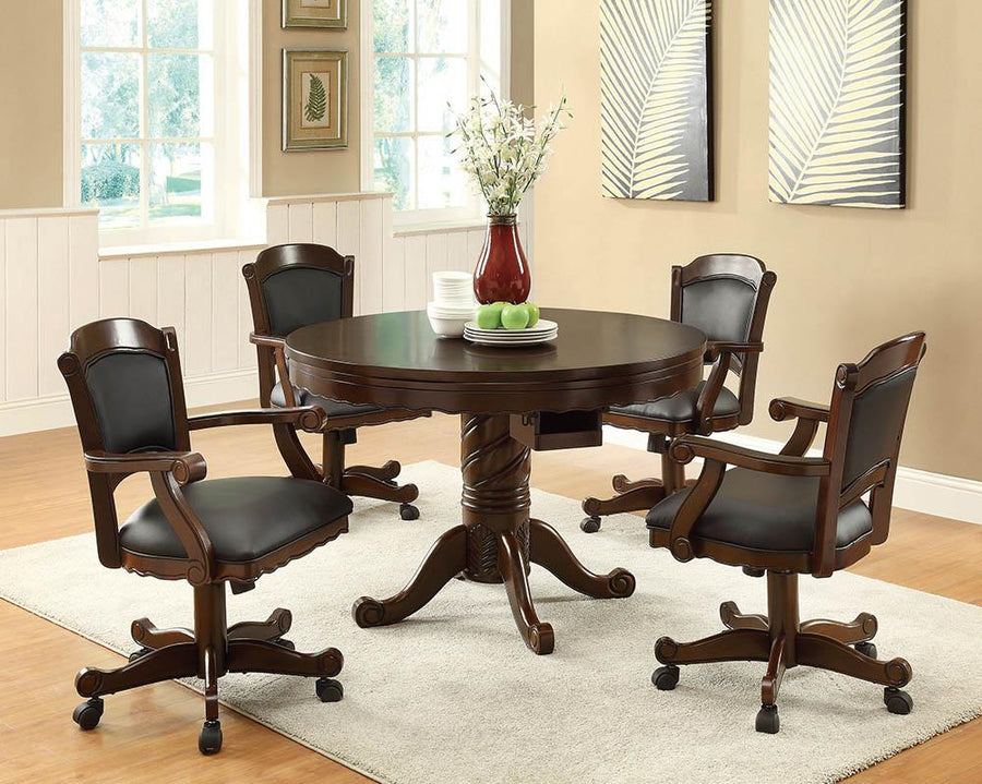 Casual Black and Tobacco Upholstered Game Chair