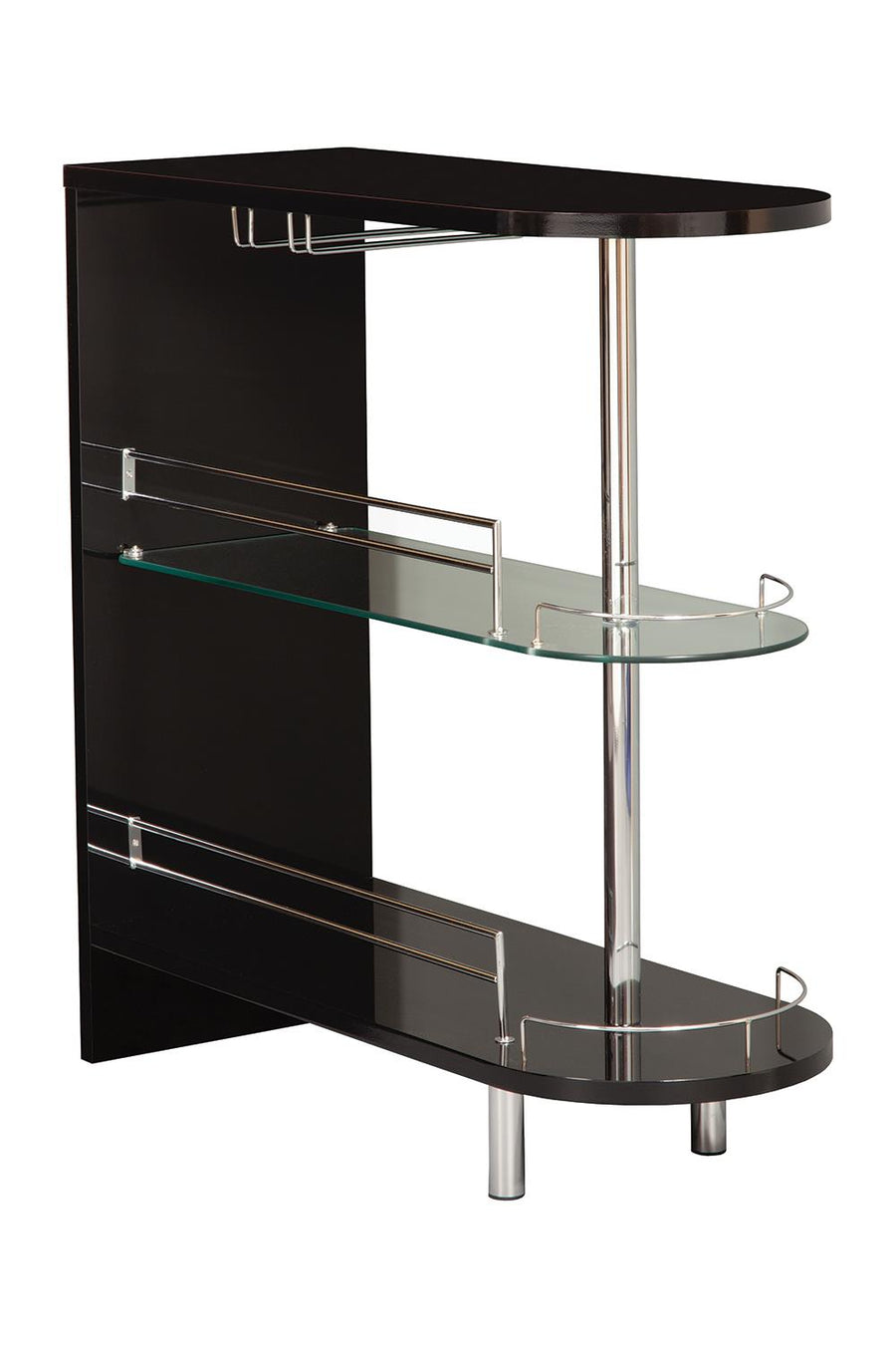 Contemporary Glossy Black Bar Table