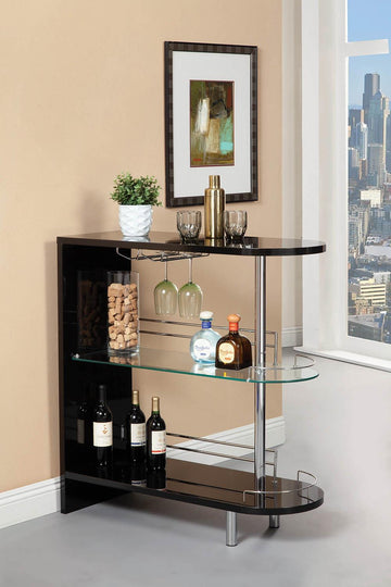 Contemporary Glossy Black Bar Table