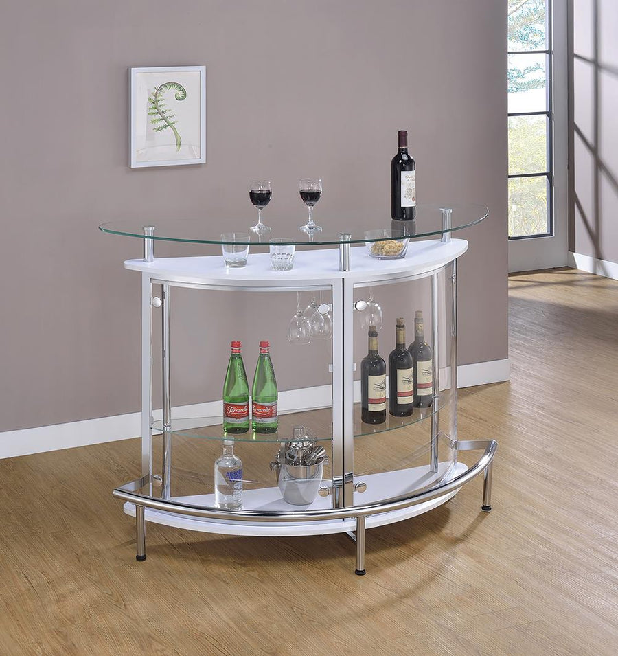 Glass and Chrome Bar Unit