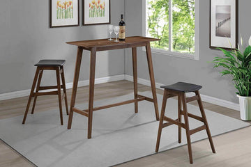 Mid-Century Natural Walnut Bar Stool