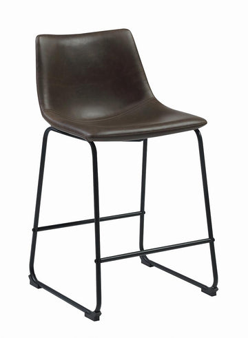 Industrial Brown Faux Leather Counter-Height  Stool