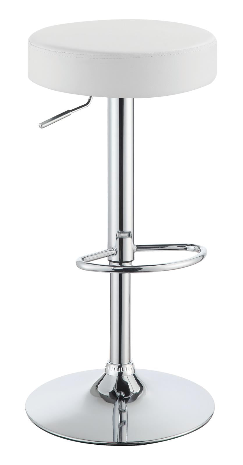 Modern White Adjustable Bar Stool