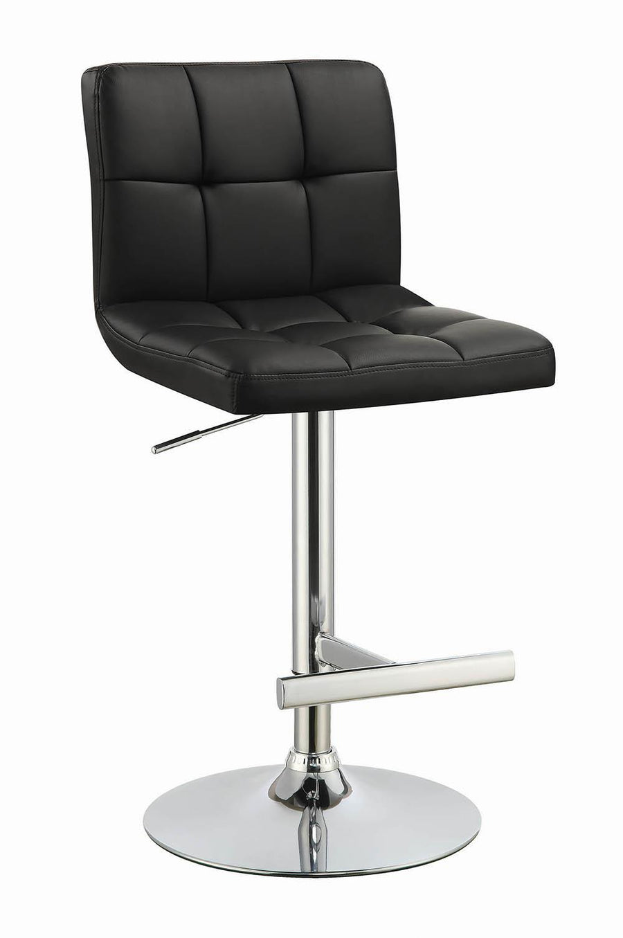 Contemporary Black and Chrome Adjustable Bar Stool