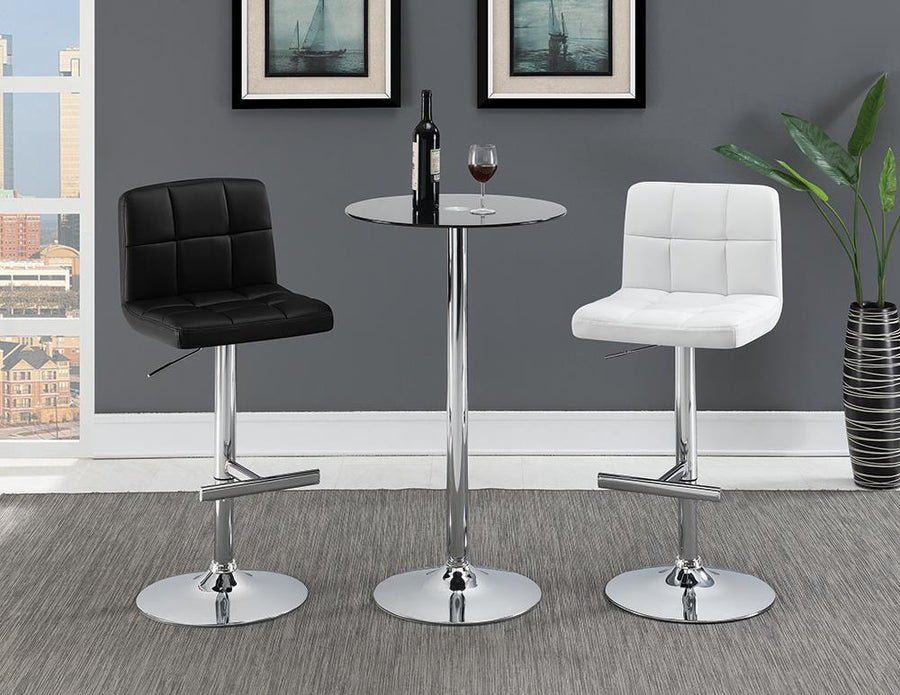 Contemporary Black and Chrome Adjustable Bar Stool