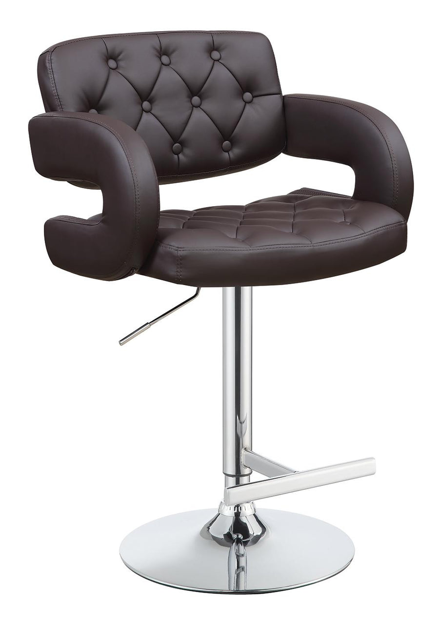 Contemporary Brown and Chrome Bar Stool