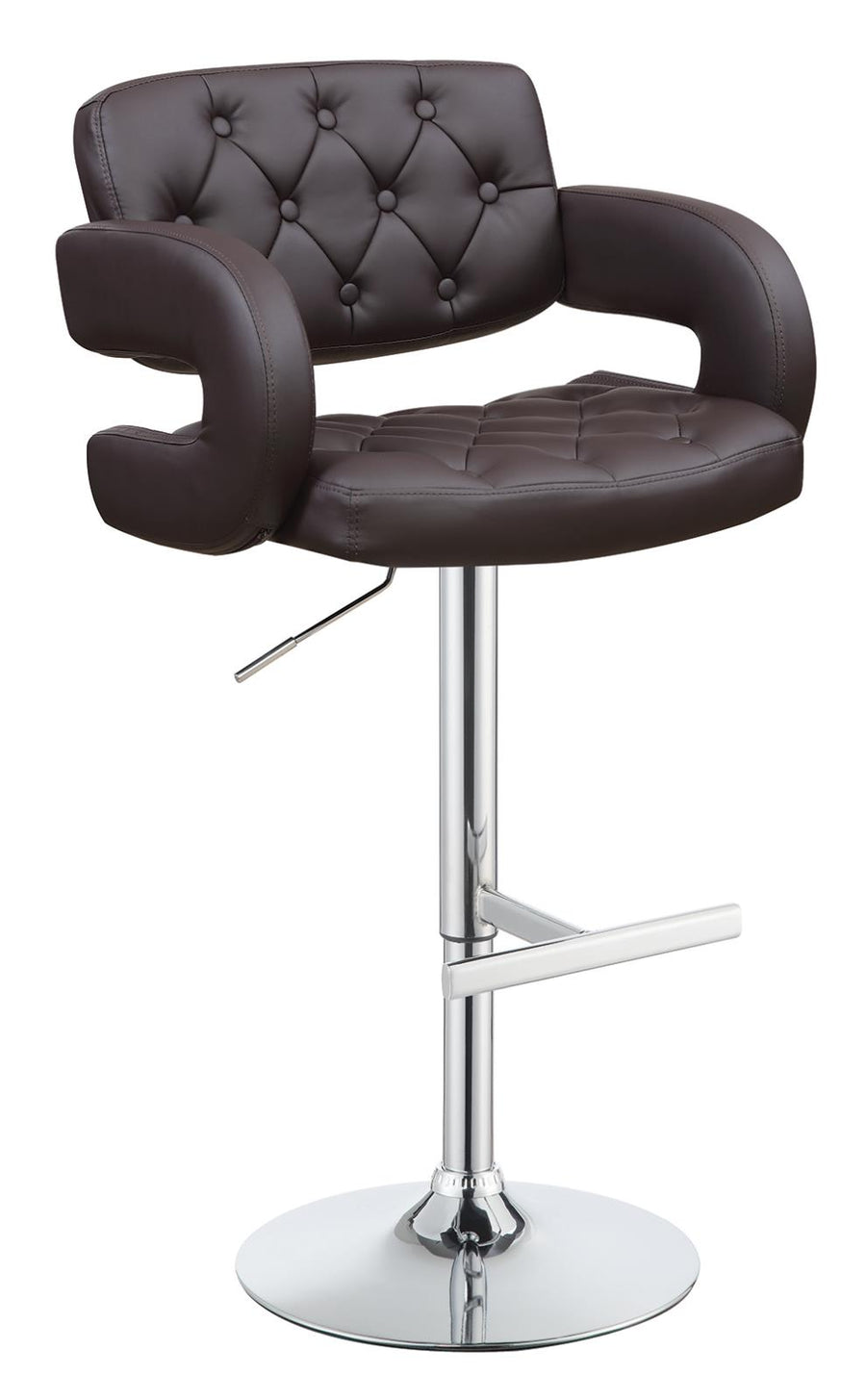 Contemporary Brown and Chrome Bar Stool