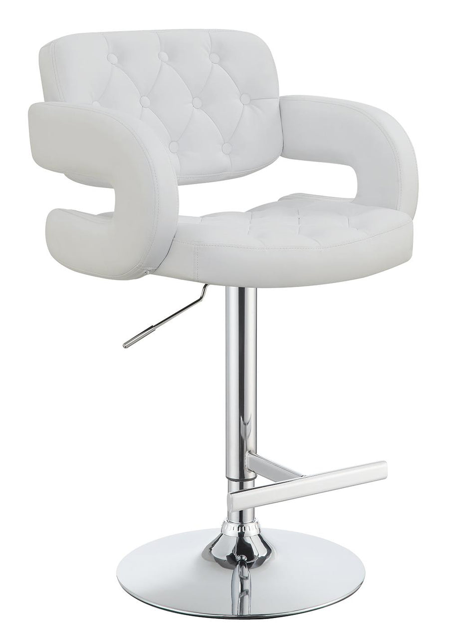 Contemporary White and Chrome Bar Stool