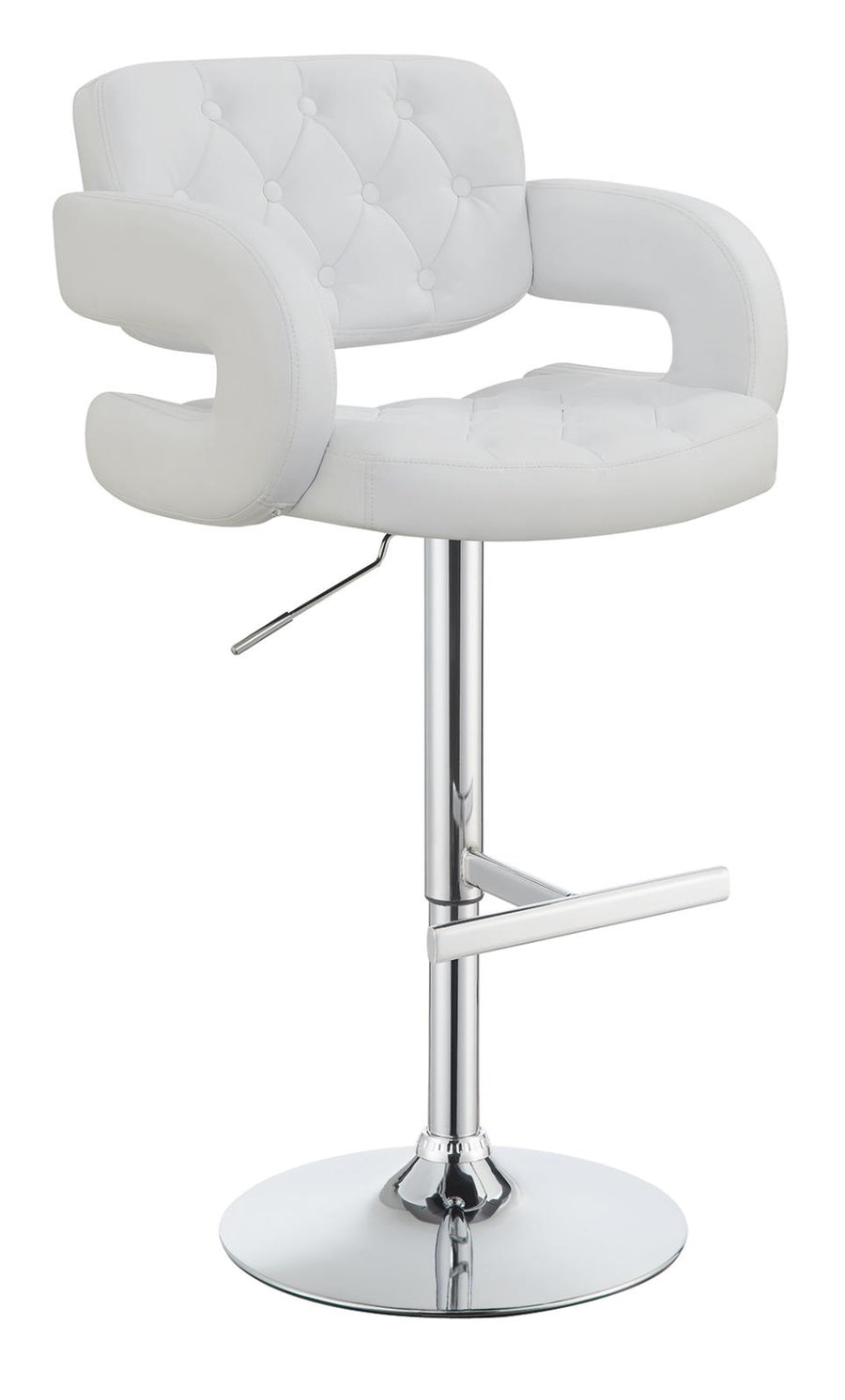 Contemporary White and Chrome Bar Stool