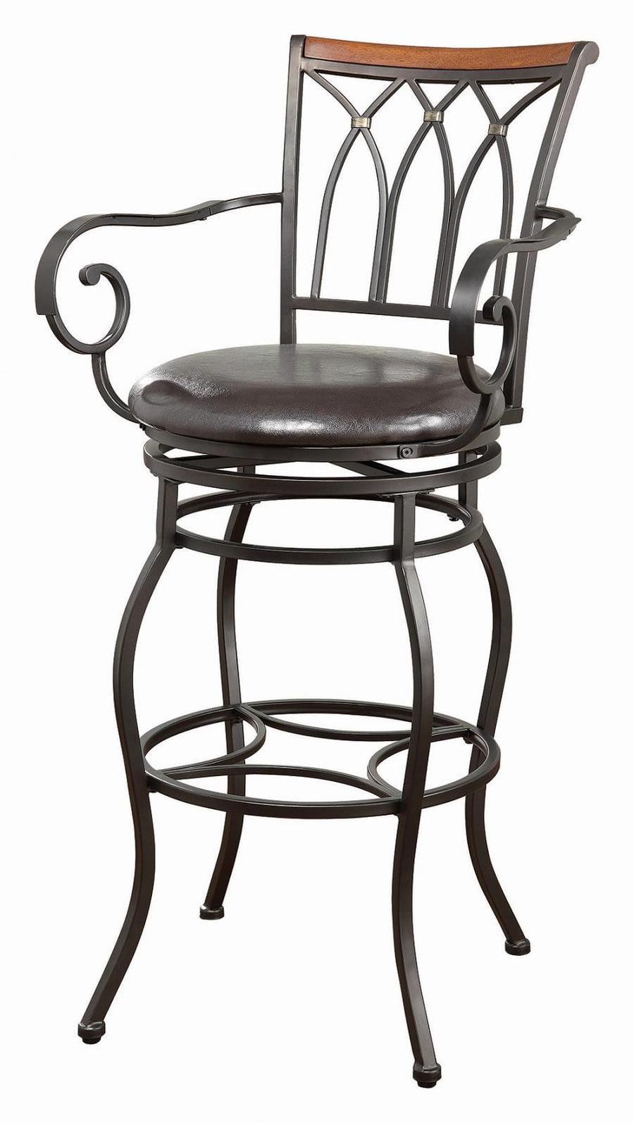 Transitional Black Metal Bar Stool