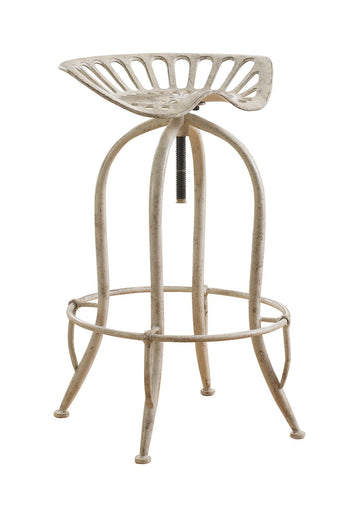 Traditional Antique White Adjustable Bar Stool