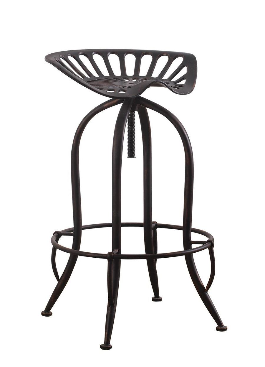 Traditional Antique Black Adjustable Bar Stool