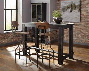 Industrial Light Brown and Bronze Bar Stool