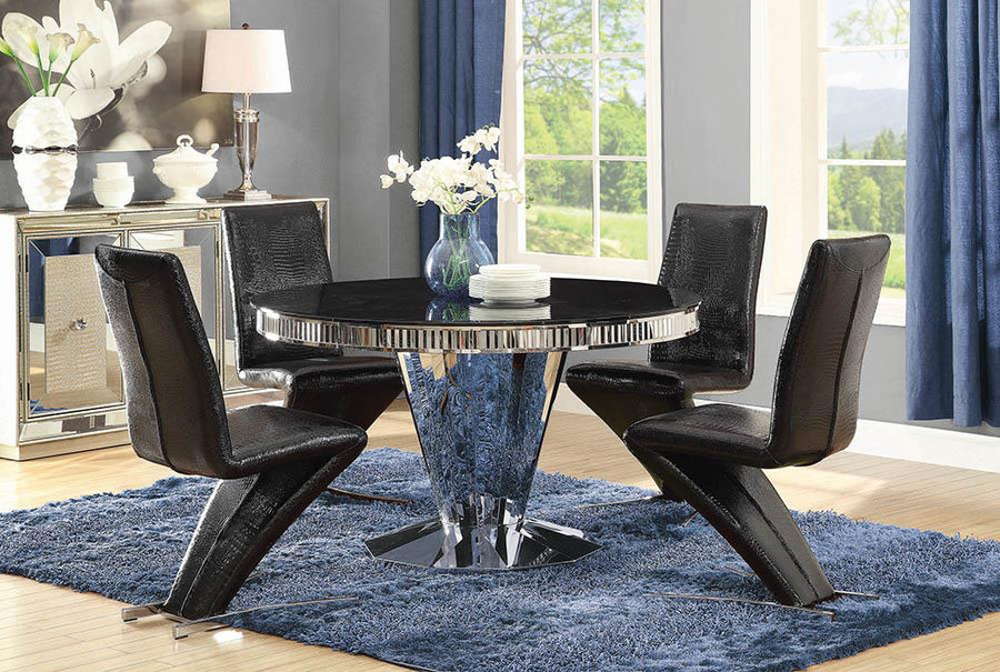 Barzini Dining Contemporary Black Pedestal Dining Table