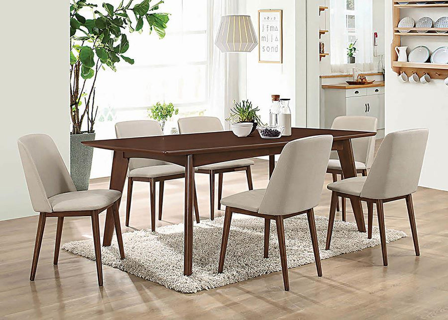 Malone Mid-Century Modern Dark Walnut Dining Table