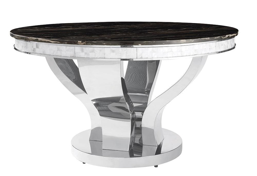 Anchorage Hollywood Glam Silver Dining Table