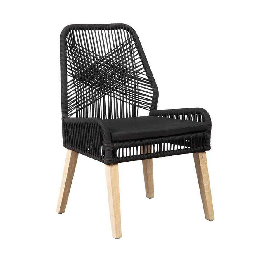 Black and Natural Mango Side Chair