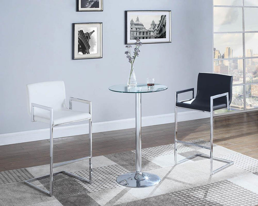 Contemporary Chrome Bar Table