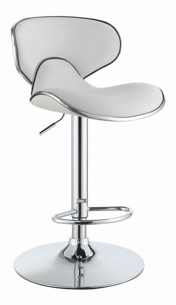 Contemporary White Adjustable Bar Stool