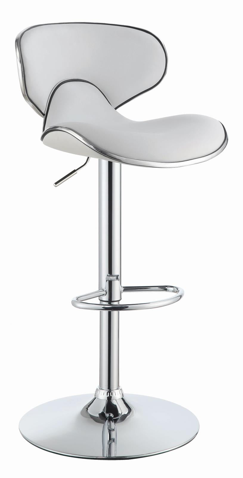 Contemporary White Adjustable Bar Stool