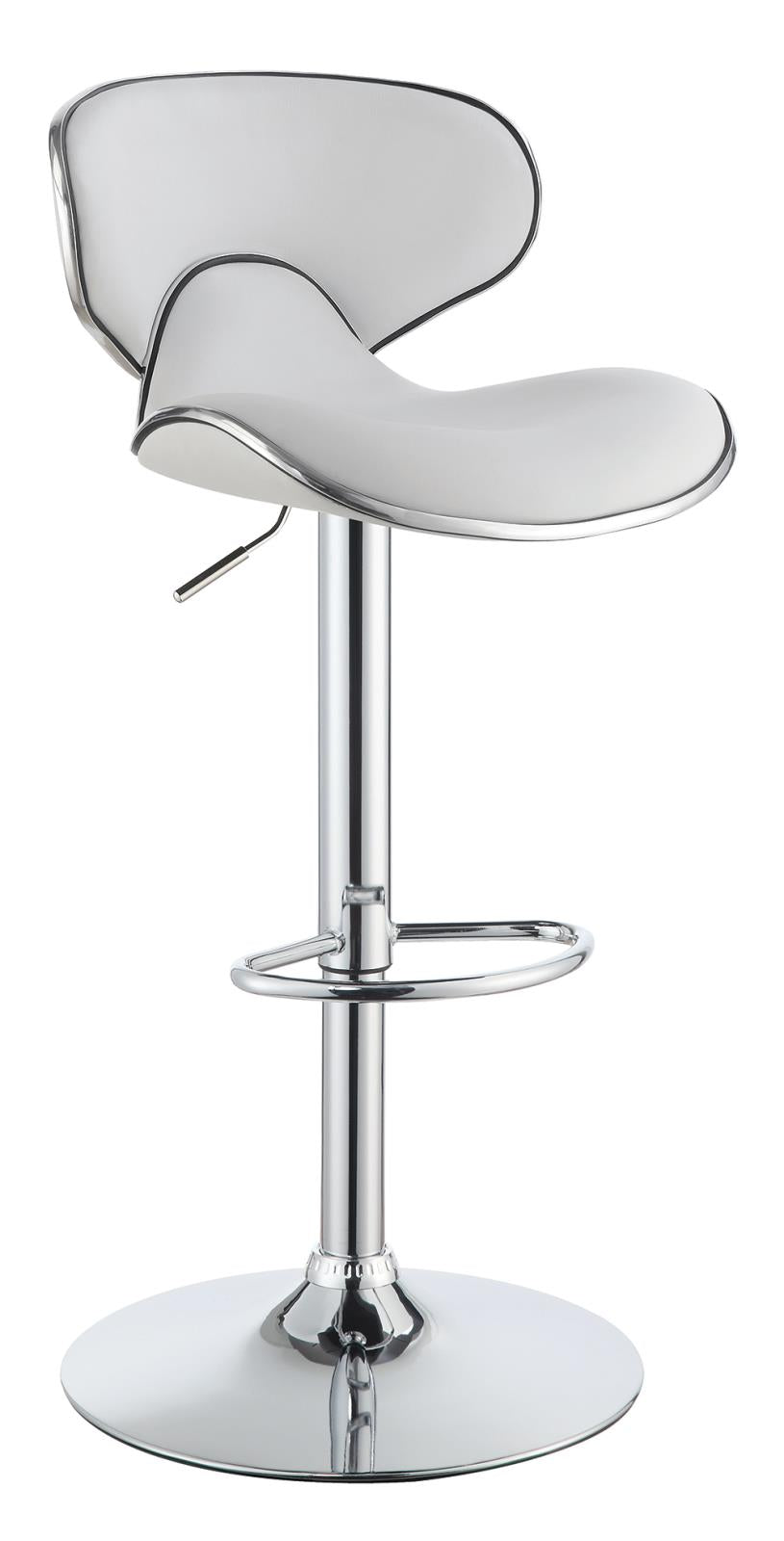 Contemporary White Adjustable Bar Stool