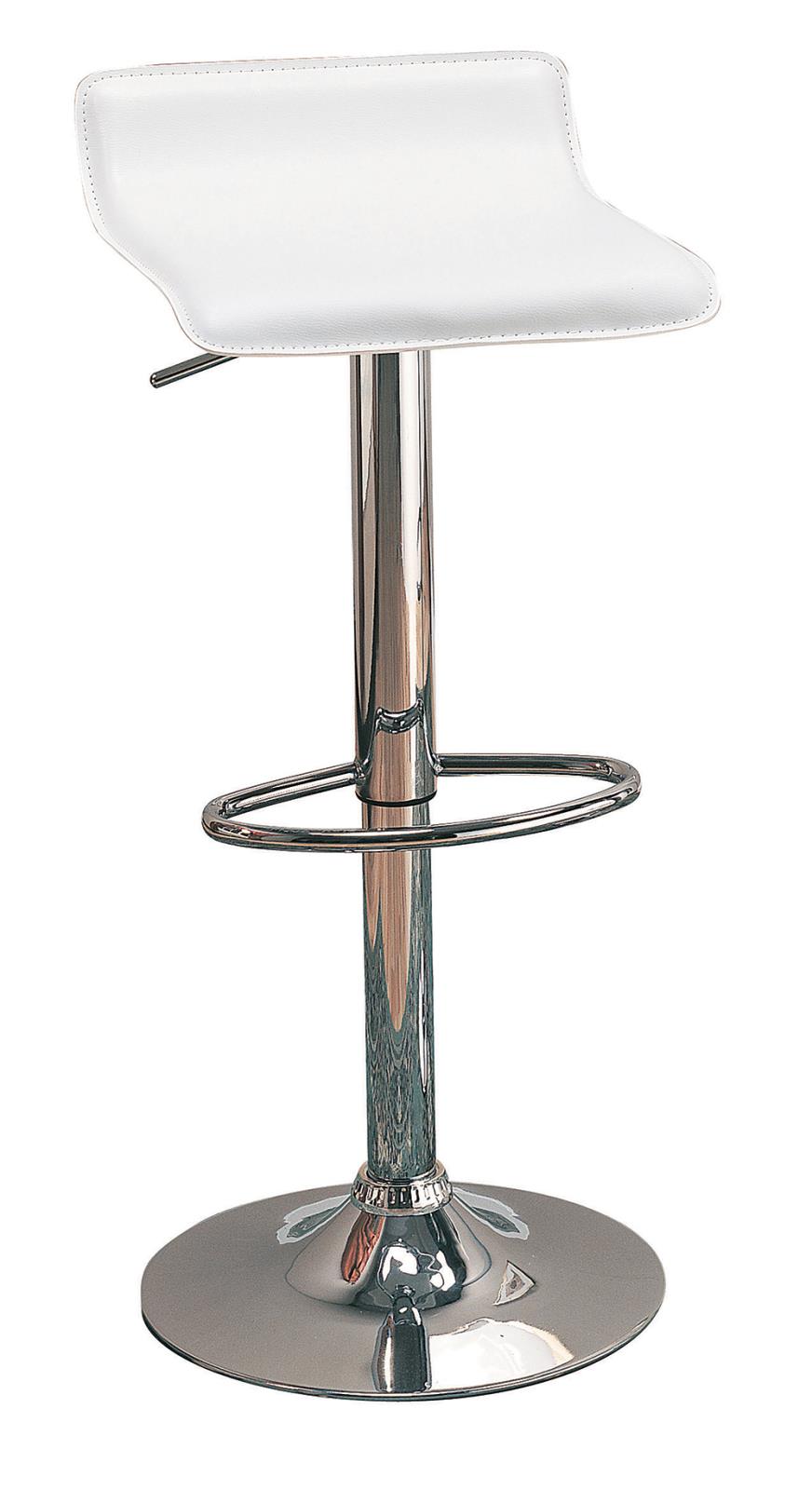 Contemporary White Adjustable Bar Stool