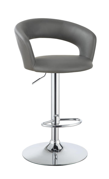 Contemporary Chrome and Grey Bar Stool