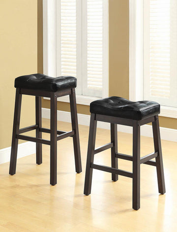 Transitional Black Upholstered Bar Stool