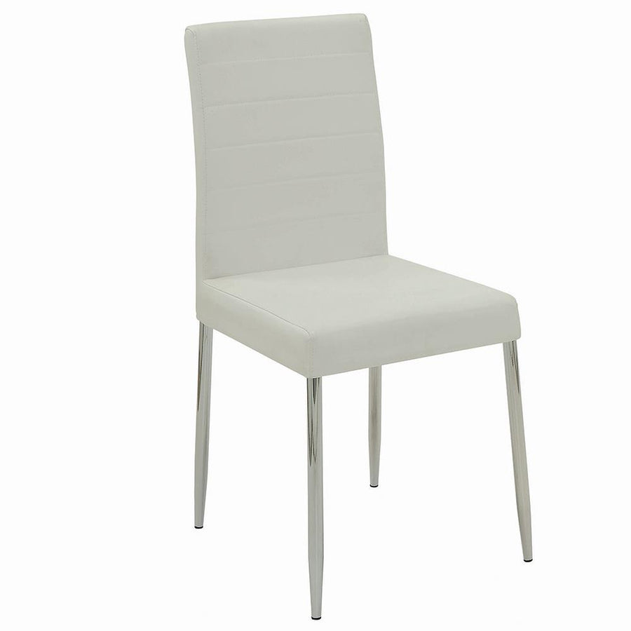 Vance White and Chrome Dining Chair