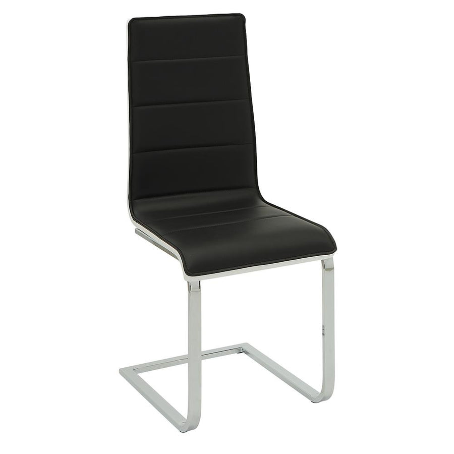 Broderick Contemporary Chrome and Black Dining Chair