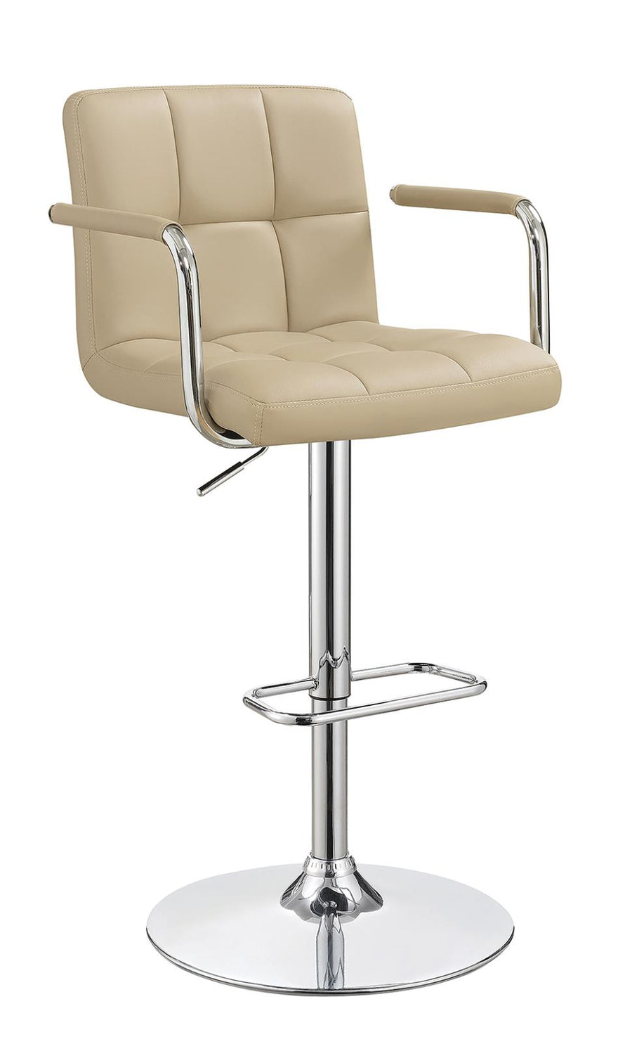 Contemporary Beige Adjustable Bar Stool