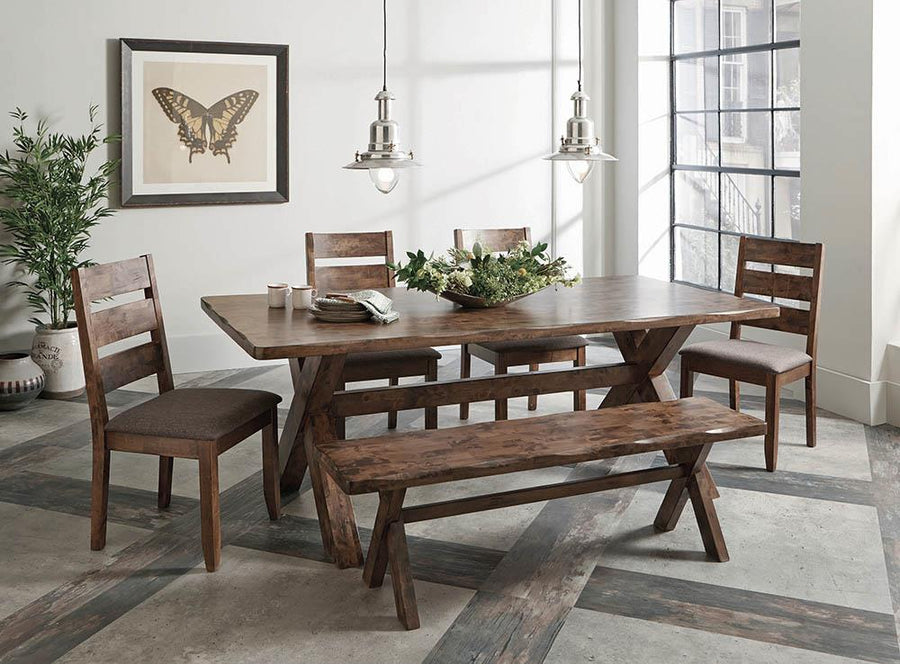 Alston Rustic Wavy Edge Five-Piece Dining Set