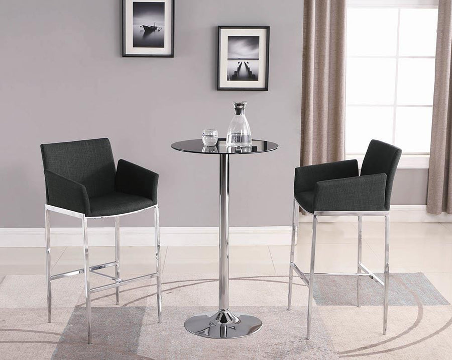 Contemporary Chrome Bar Table