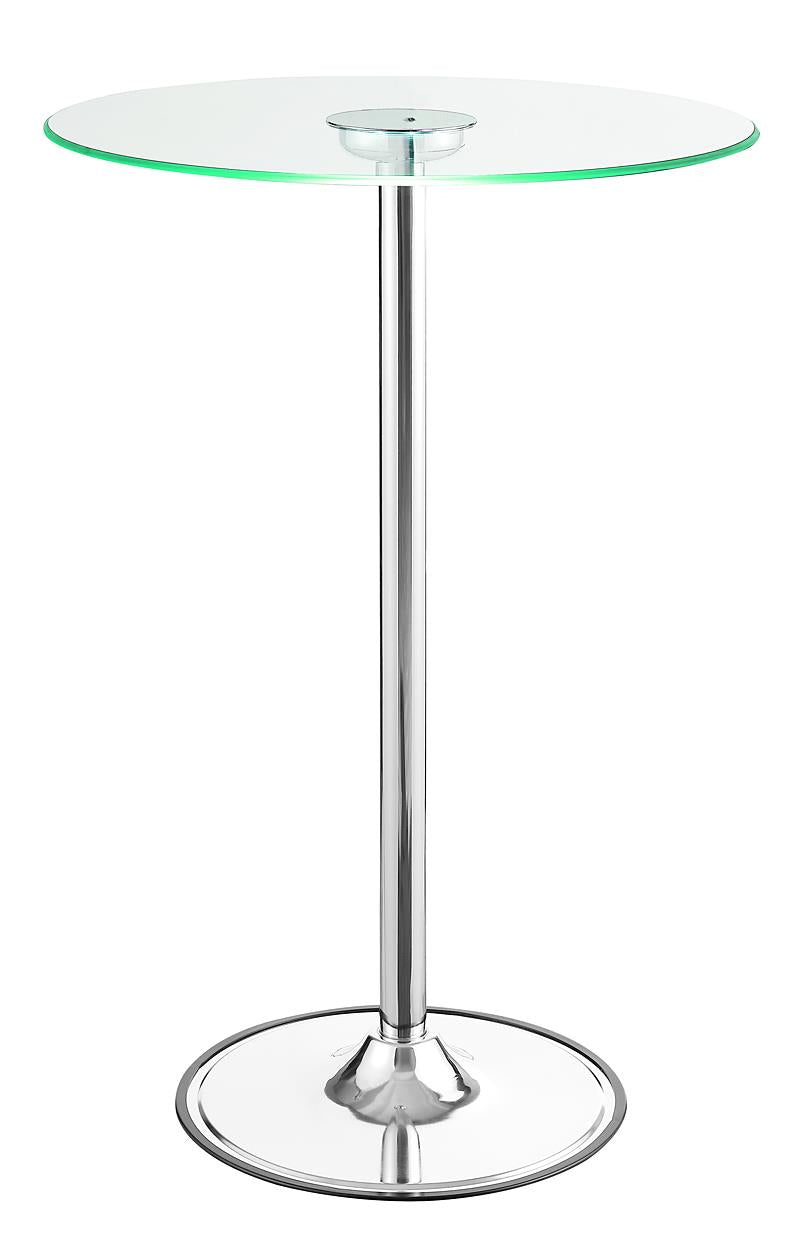 Contemporary Chrome LED Bar Table