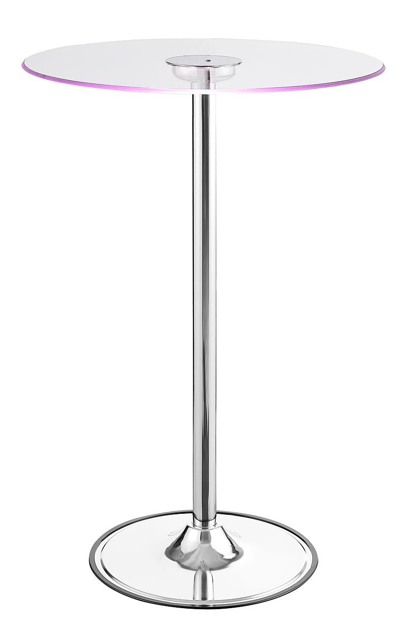 Contemporary Chrome LED Bar Table