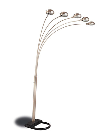 Contemporary Chrome and Black Floor Lamp