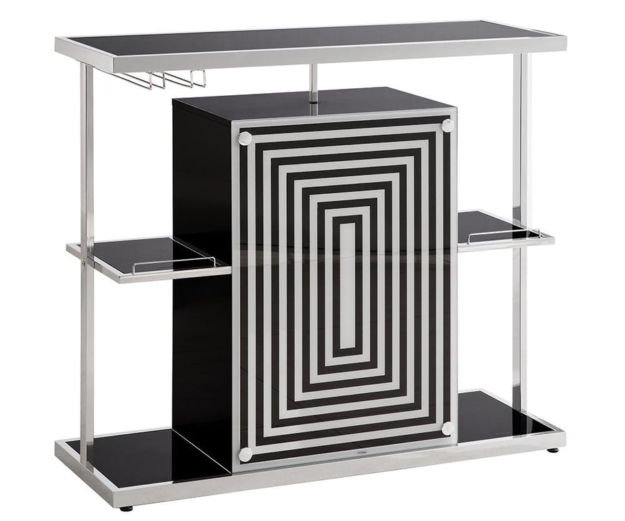 Contemporary Glossy Black Bar Unit