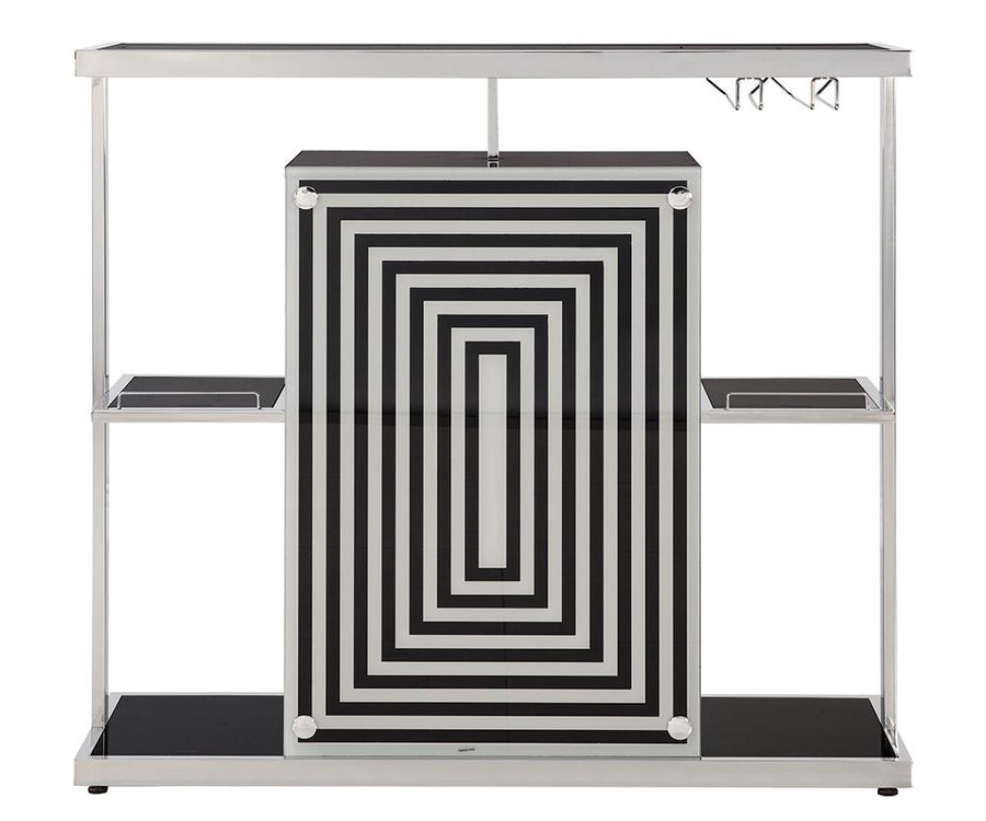 Contemporary Glossy Black Bar Unit