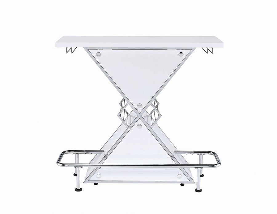 Contemporary White Stacked Triangle Bar Unit